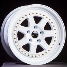 JNC048 WHITE WITH GOLD RIVETS